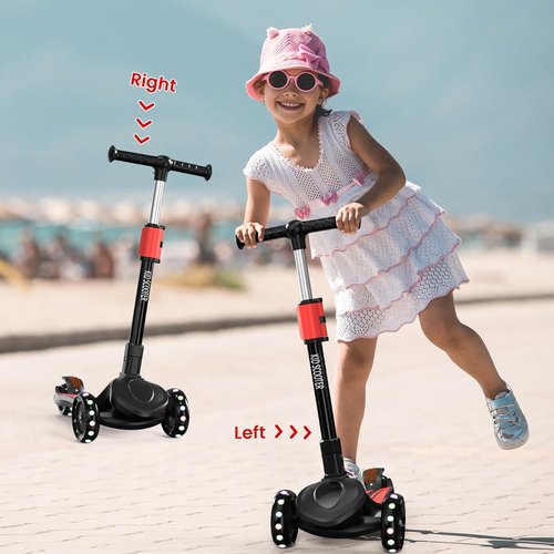 KickScooter 2-in-1 Adjustable Kids Scooter - 5-Level Handlebar, Removable Seat, LED Wheels | Foldable Design for Ages 3-12