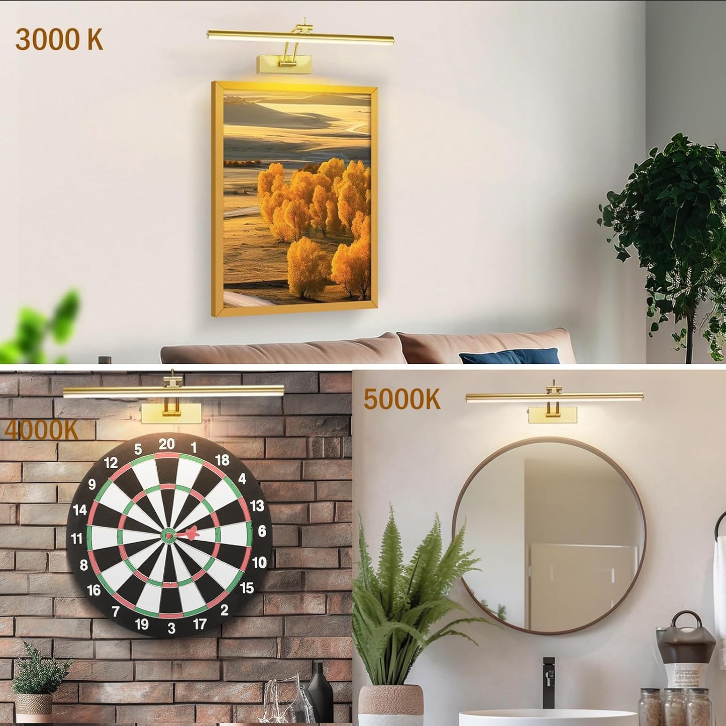 Wireless Battery Operated Picture Lights - 2 Pack, 16 Inch Dimmable Art Lighting with Remote, 6 Color Options - Perfect for Paintings and Gallery Displays