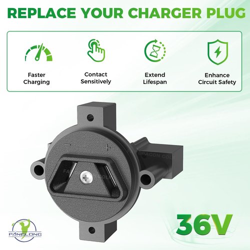 Panglong Golf Cart Crow Foot 2 Prong Charger Plug, 36V Powerwise Connector DC Charger Receptacle, Suitable for Yamaha G14/G16, Pre-1983 EZGO, Club Car Golf Carts, OEM# JN4-H6181-00, 18548-G1, 4107