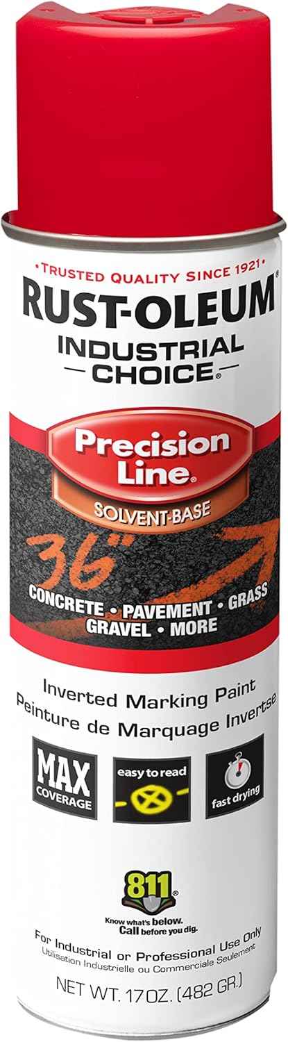 Fluorescent Orange Marking Spray Paint - Rust-Oleum 12 Pack, 17 Oz Inverted Solvent-Based