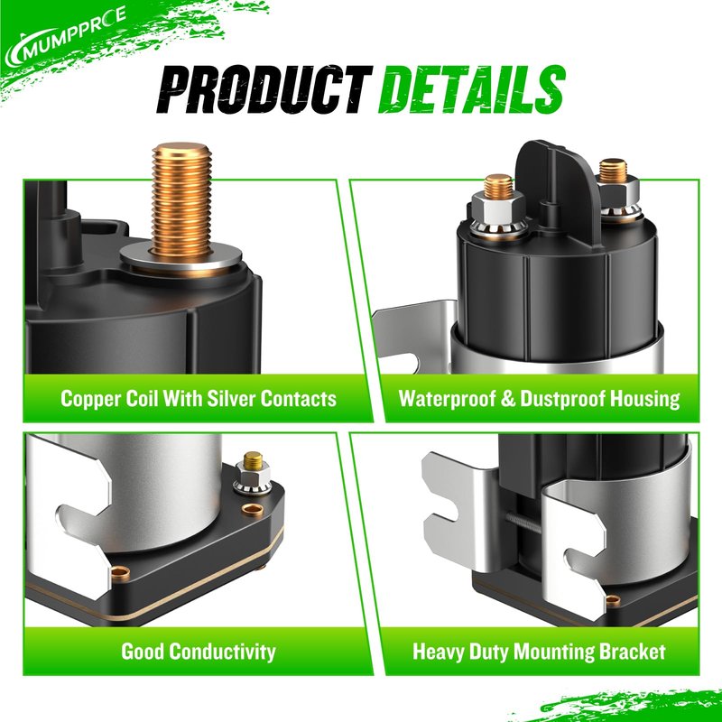 MUMPPRCE Heavy Duty 48V Golf Cart Solenoid for Yamaha Drive G22 G29 Electric 2007-up Models, 4 Terminal Yamaha G29 Golf Cart Solenoid Relay Assy Replace OEM# JU6H19500000 JU6-H1950-00 JU6-H1950-00-00