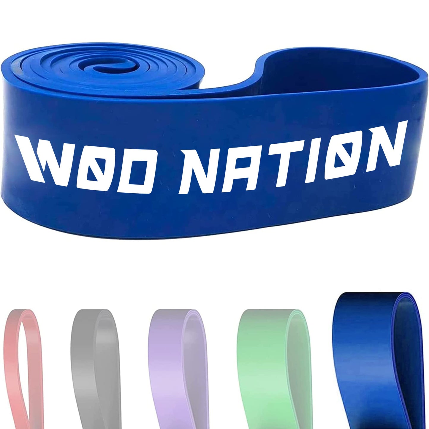 WOD Nation Resistance Bands - Single, 40-80 lbs, Purple - Exercise Bands for Calisthenics, Strength Training & Yoga - Pull Up Assist for Pull Up Bar & Mobility