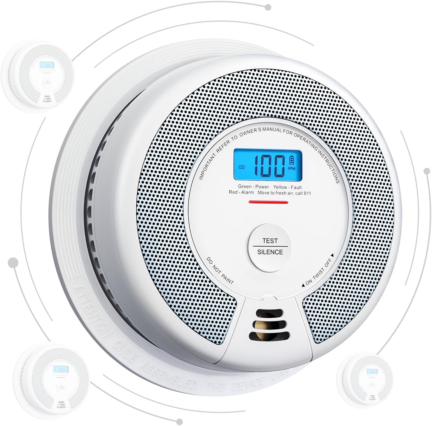 X-Sense XP0H-SN Smoke and Carbon Monoxide Detector Combo - 10-Year Battery, Easy Install