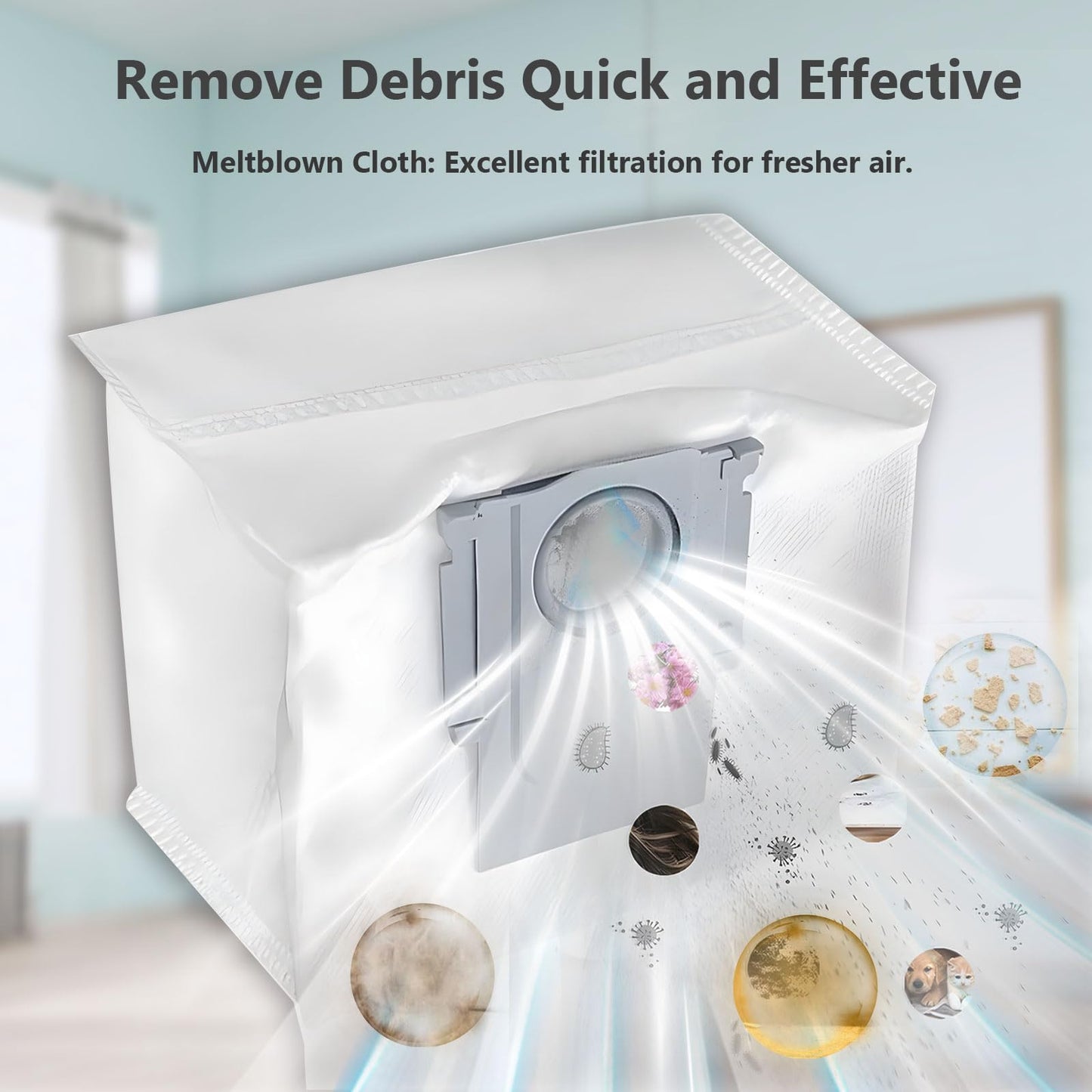 18 Pack Dust Bags Compatible with Roborock Q5 Q5+ Q5 Pro+, Q7 Q7+ Q7 Max+, Q8 Max+, Q10 S5+ X5+, S7 Pro Ultra, S7 MaxV Ultra, S8+ S8 Pro Ultra, 3L Replacement Vacuum Cleaner Bags