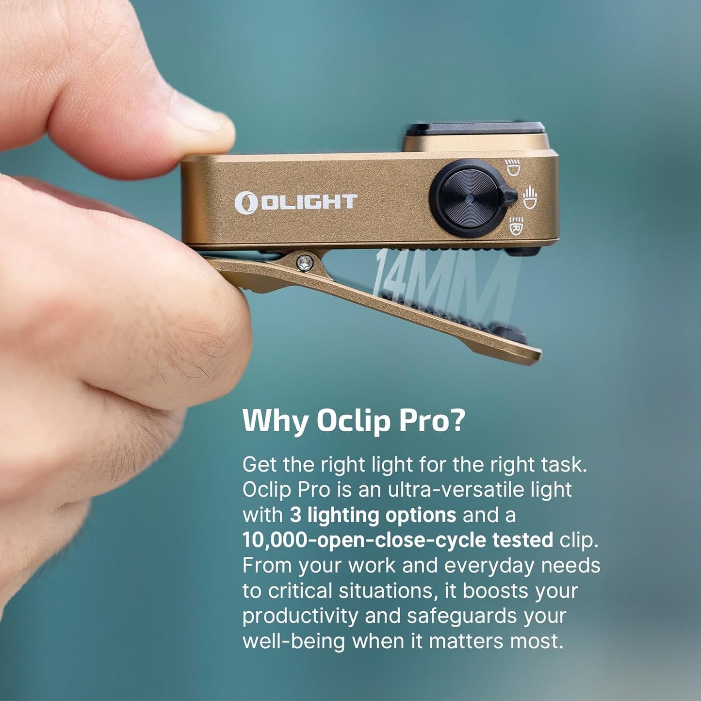 OLIGHT Oclip Pro Rechargeable EDC Flashlight - 500 Lumens, Magnetic Clip-On Light for Outdoor & Indoor Use