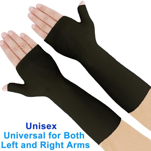KONSEDIK Hand Socks for Splint (Pack of 6),Thin Stockinette Tubing for Arm,Wrist Brace with Thumb Spica Liner for Men and Wome,Breathable Cotton Gauze Sleeve,Comfy Under Cast Wrap(Black,Large)
