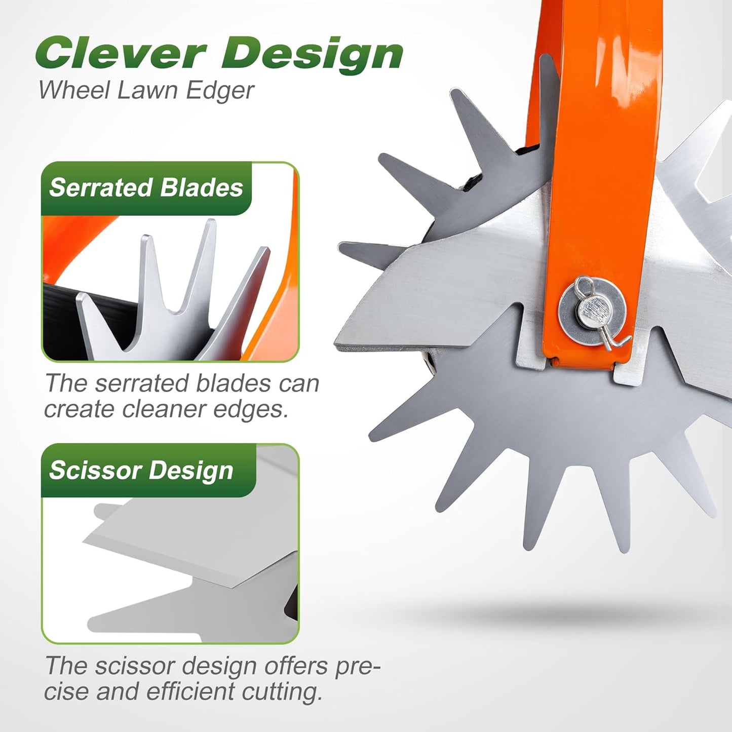 Walensee Manual Lawn Edger - 69.7 Inch Adjustable Stainless Steel Tool for Grass & Weed Trimming