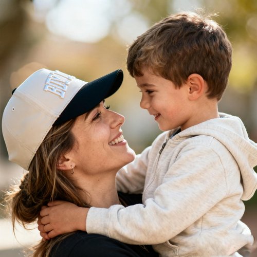 Boy Mama Hat- 3D Embroidered Mom Hat Adjustable Cotton Baseball Caps for Women Black