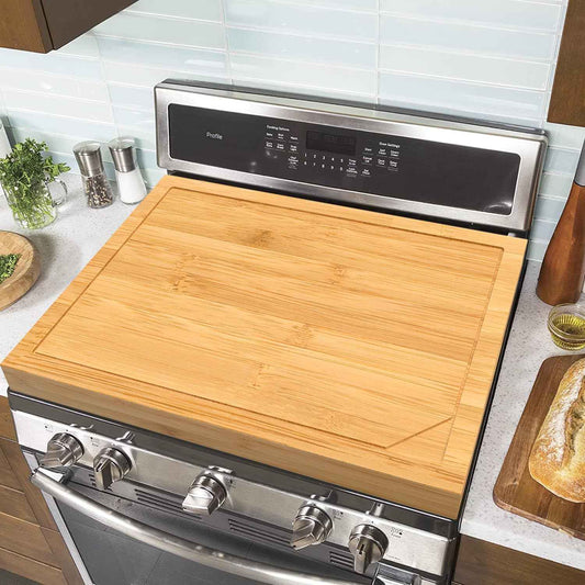 Bamboo Stove Cover for Electric & Gas Stoves - Noodle Board Topper for RV Cooking