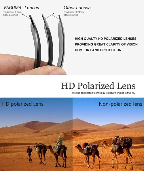 FAGUMA Polarized Sports Sunglasses - UV400 Protection for Men | Ideal for Cycling, Driving, and Fishing