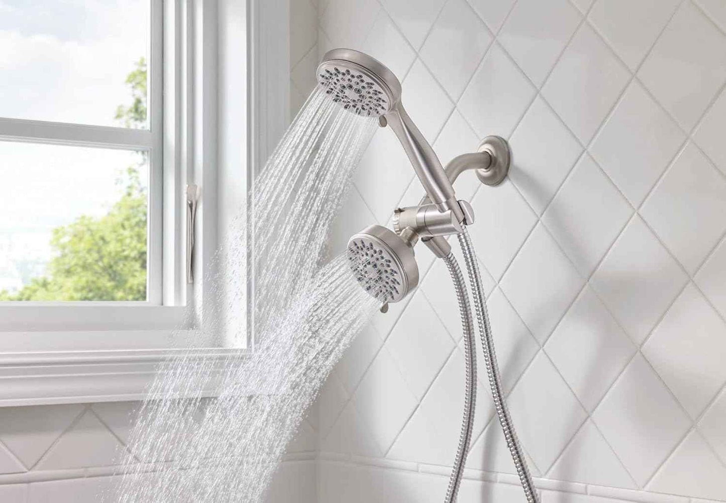Moen Ignite 5-Function Shower Head with Handheld - Brushed Nickel, 3.75" Diameter