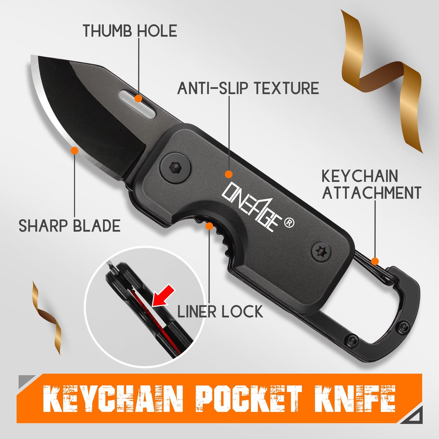Stocking Stuffers for Men - Pocket Knife for Men, Christmas Bulk Mens Gifts, Keychain Edc Gift with 1.62inch Blade - Small Folding Knives for Everyday Carry, Box Cutter - Gadgets for Camping, Hiking