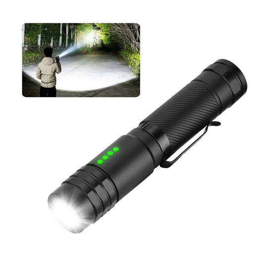 ZTI Rechargeable Flashlights 2000 Lumen, 5 Light Modes, USB-C Rechargeable Pocket Flashlight, Handheld Flashlights, Compact for Home, Emergency, Camping