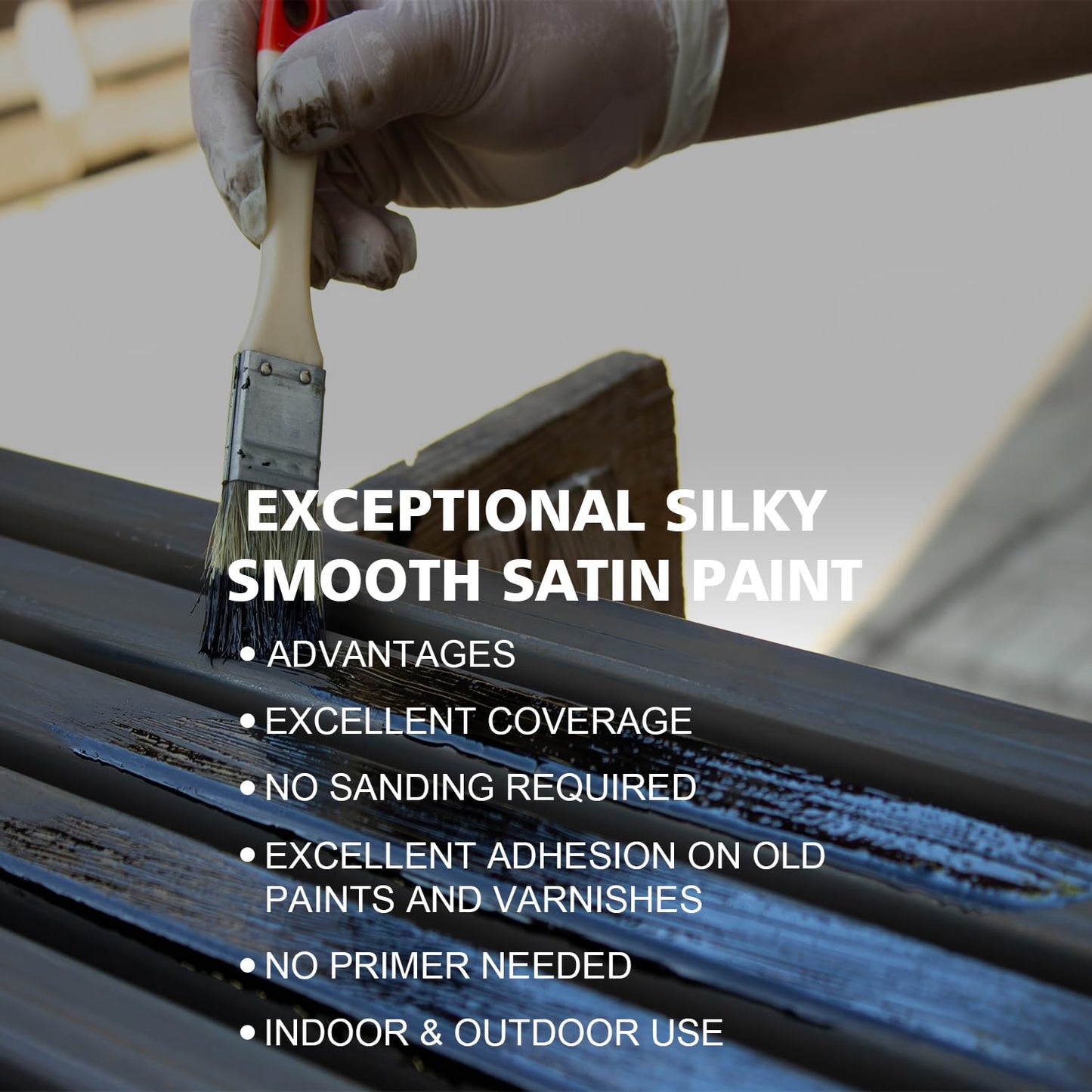 Black Wood Furniture Paint 7.1oz - Water-based & Low Odor All-in-One No Sanding - Cabinet Paint - Matte Finish Indoor Outdoor Liquid Wood for Cabinets, Doors, Tables and Dressers