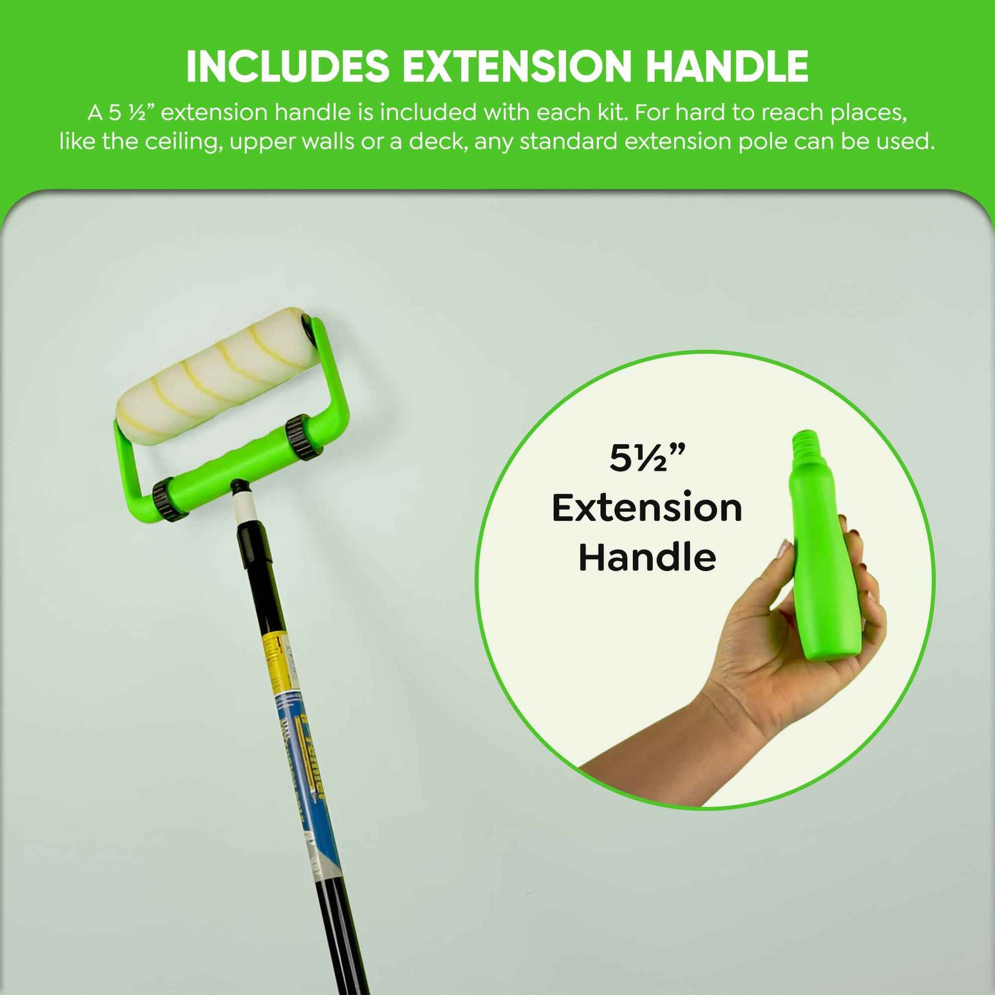 BetterGrip Ergonomic Paint Roller - 9 inch Paint Roller Frame Kit with Extension Handle - Comfortable Grip to Minimize Hand Stress & Fatigue, Finish Your Paint Projects Quicker