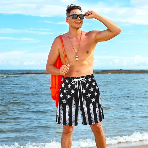 MaciRept Men's Swim Trunks - Quick-Dry Bathing Suits with Compression Liner | Stylish Beach Shorts