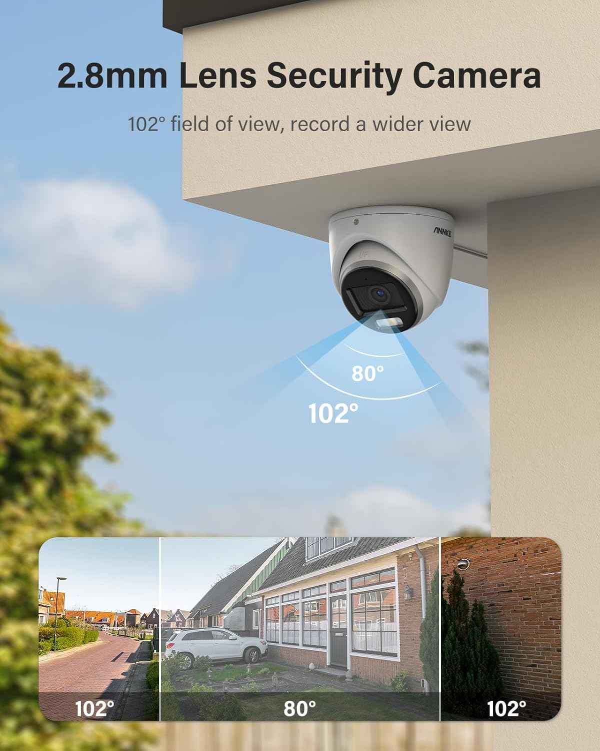 ANNKE 3K Security Bullet Camera with Full Color Night Vision & Built-in Mic - IP67 Weatherproof CCTV Camera