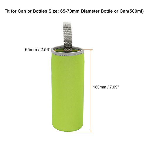 MECCANIXITY Water Bottle Sleeve 500ml Neoprene Carrier Insulated Non Slip Protective Glass Bottles Cover with Strap for Cool or Hot Drinks, Colorful 8 Pack