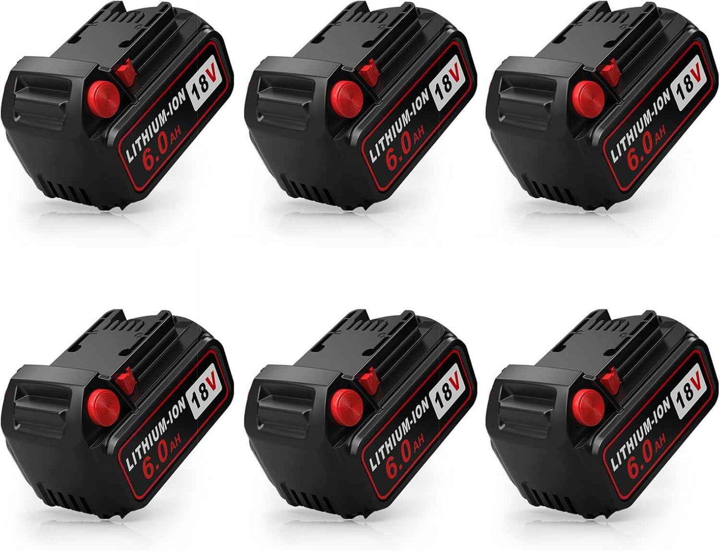 Milwaukee M18 6.0Ah Lithium-ion Battery Replacement (2-Pack) - Compatible with 18V Chargers & Tools