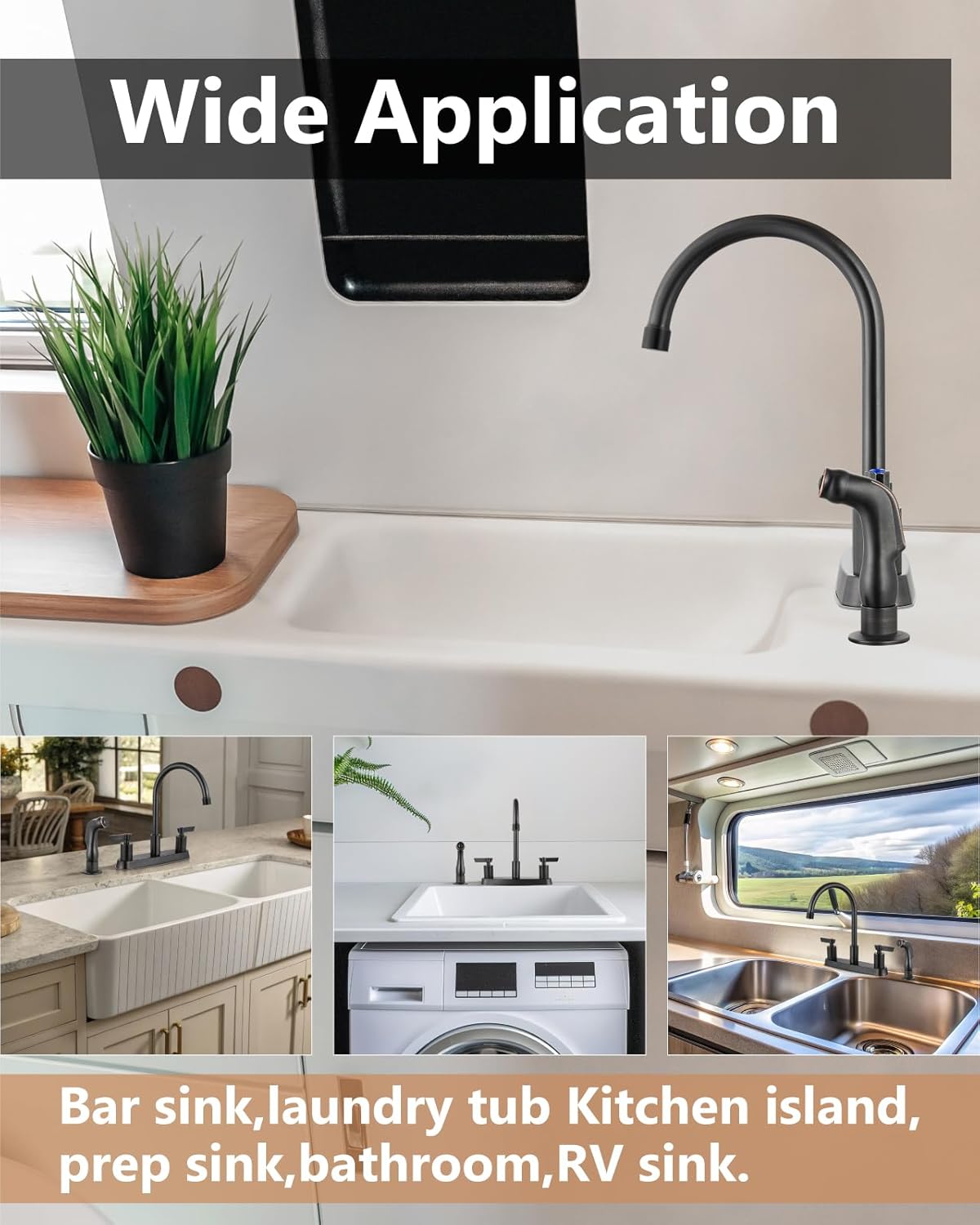 Brushed Nickel Kitchen Faucet with Sprayer - 2 Handle 8-Inch Centerset 3 Hole