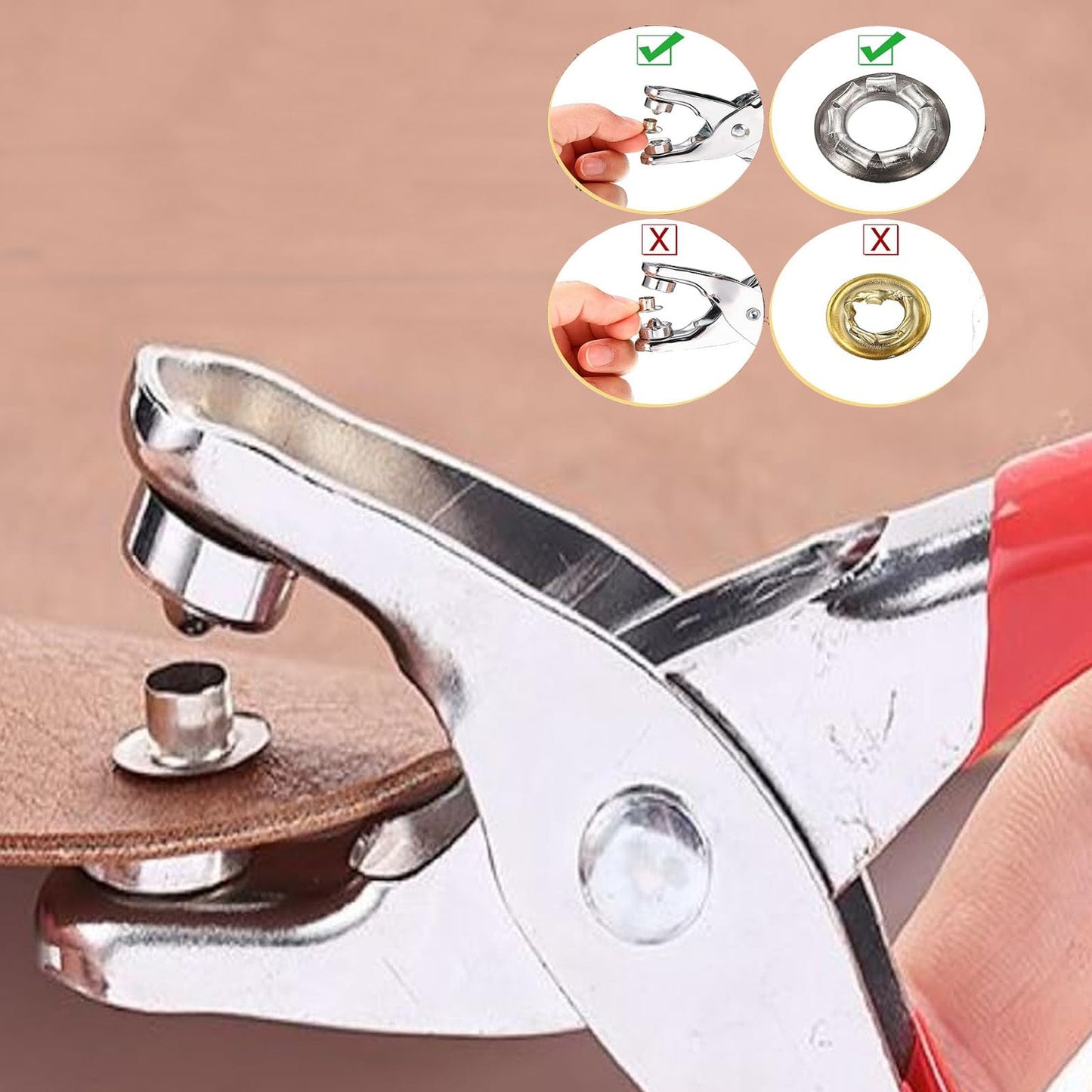 1003Pcs Grommet Tool Kit, 1/4 Inch 6mm(Inside) Grommet Eyelet Pliers Kit with 1000 Metal Eyelets with Washers for Fabric, Leather, Belt, Shoes, Clothes