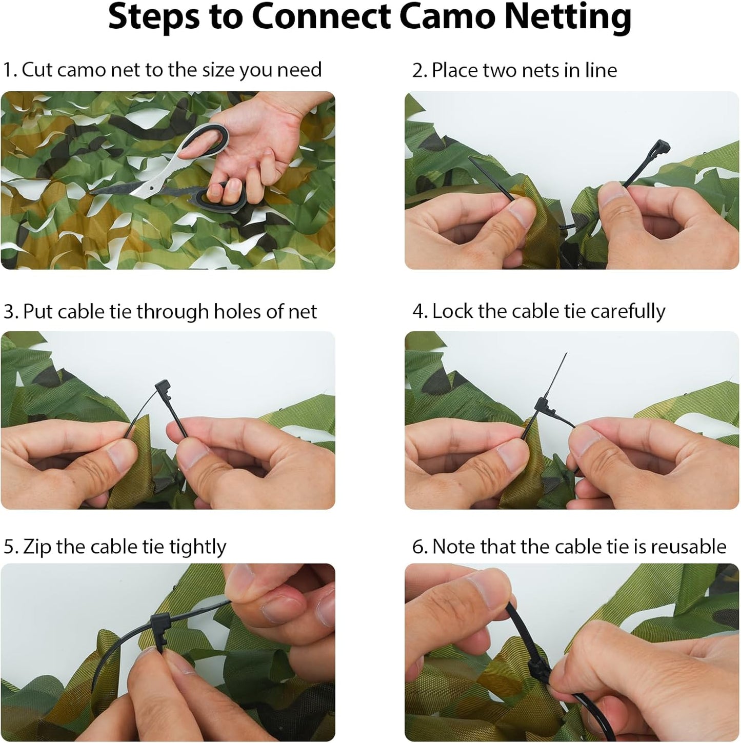 Skiennix Camo Netting - Versatile Camouflage Tarp for Hunting, Camping & Decorations | 20x20, 10x20, 10x10 Sizes