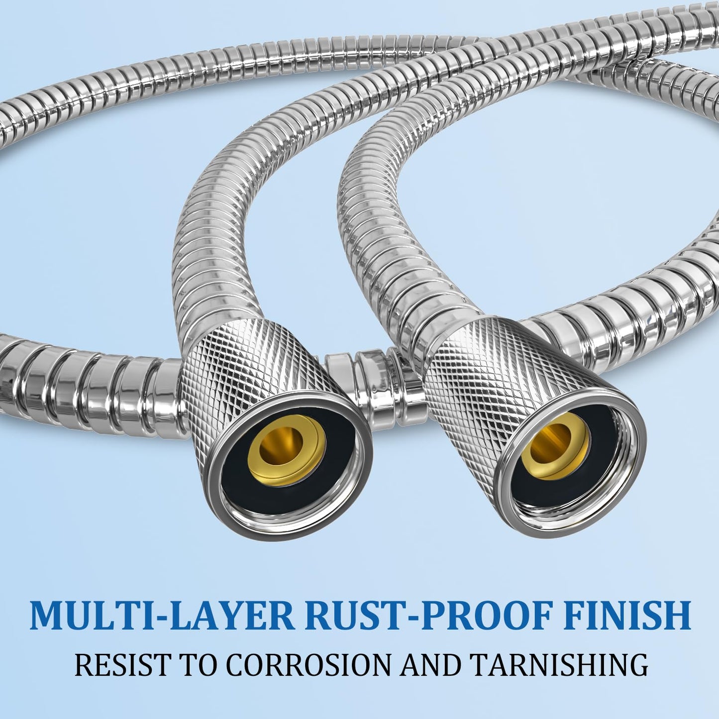 FEELSO 71 Inches Stainless Steel Shower Hose, Extra Long Replacement Hose for Handheld Shower Head with Brass Insert and Nut, Flexible and Durable Shower Hose Extension for RV and Bathroom