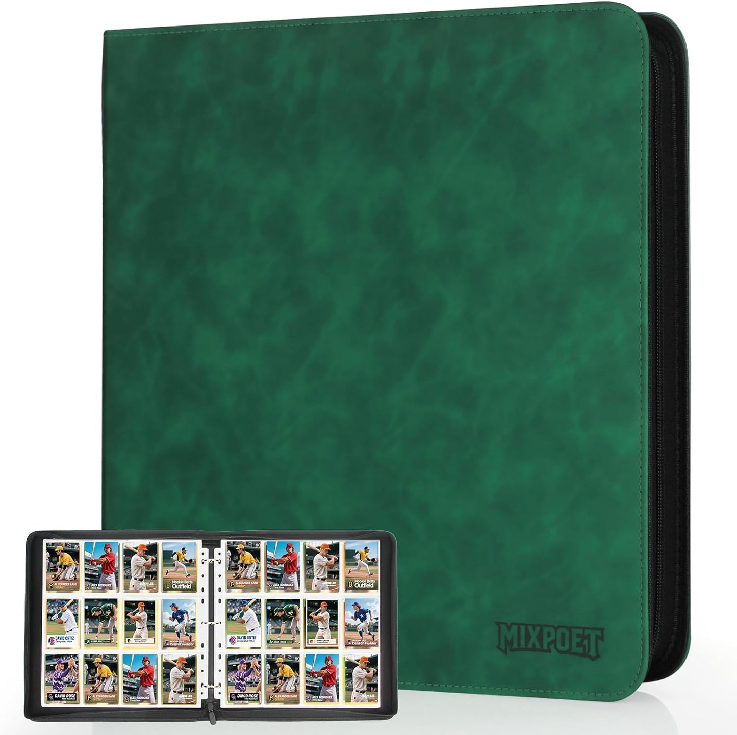 Skiennix Trading Card Binder - 12 Pocket Collection Album for 960 Cards | Premium Double-Sided Green Holder