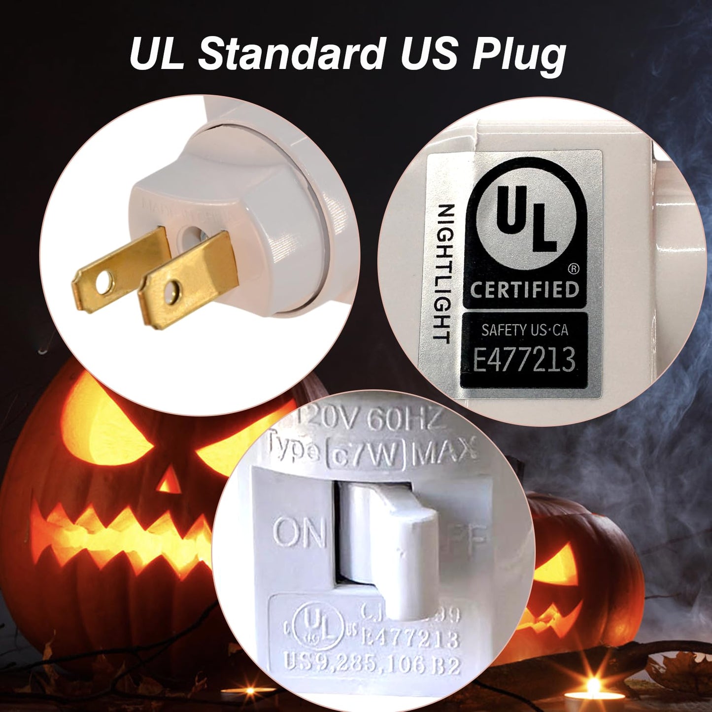 Abscalar Halloween Ghost Campfire Flickering NightLight,Cute Swivel Plug-in Figurine Lamp for Holiday Decor, Indoor. Campfire Night Light with Flicker Bulb,Figurine Light