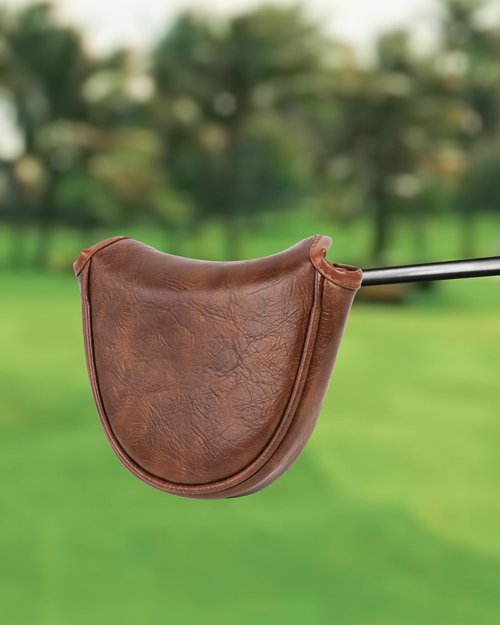 Big Teeth Golf Mallet Putter Cover Headcover Club Protector Magnetic Closure for Scotty Cameron Taylormade Odyssey 2 Ball Club Retro Brown Color