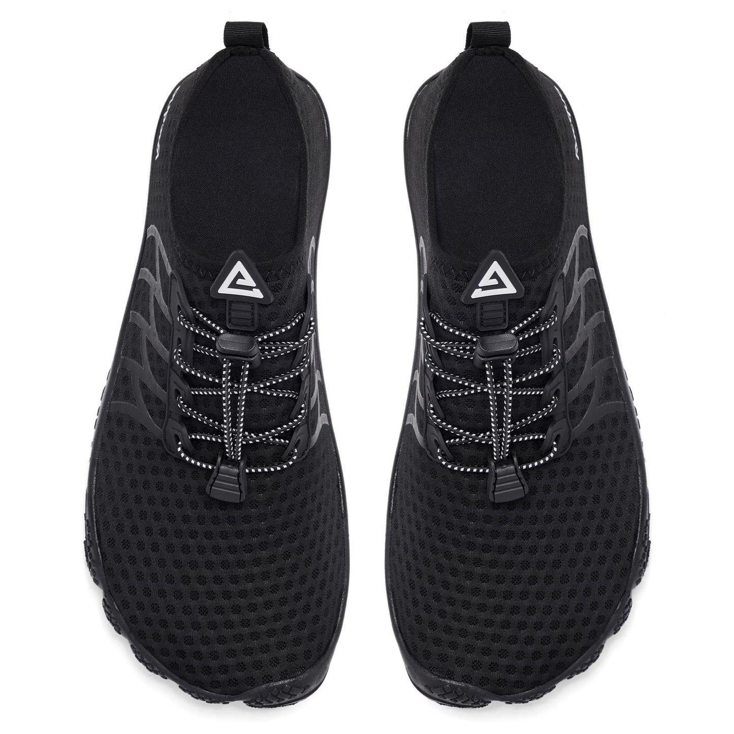 Racqua Water Shoes Lightweight Quick-Dry Swim Shoes Breathable Beach Shoes Barefoot Aqua Outdoor for Men Women Black 10 Women/9 Men