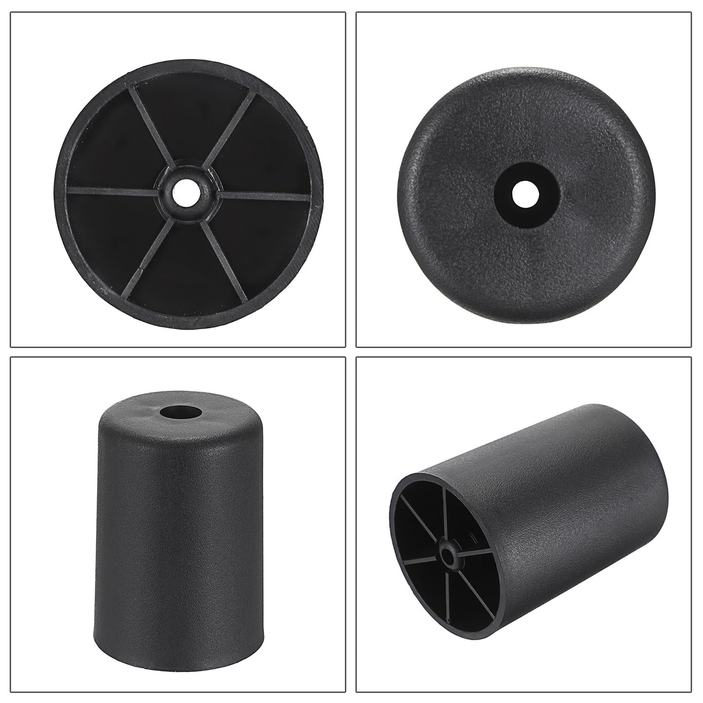 OwnMy 4PCS 3 Inch Plastic Furniture Legs Screw-in Plastic Sofa Legs Couch Legs Couch Feet Replacement Kit, Black Round Chair Legs for Coffee Table Cabinet Bed Risers