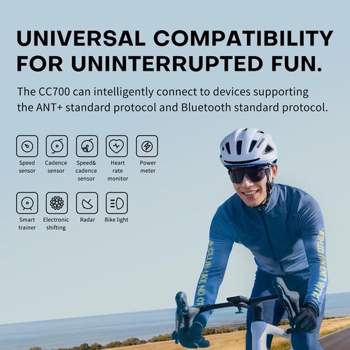 GEOID CC700 2.8" Color Screen Bike/Cycling Computer Wireless - Route Navigation with Re-Route Planing, WiFi Auto-Sync, ANT+/Bluetooth, Fast 5s GPS Positioning, Free Indoor Training