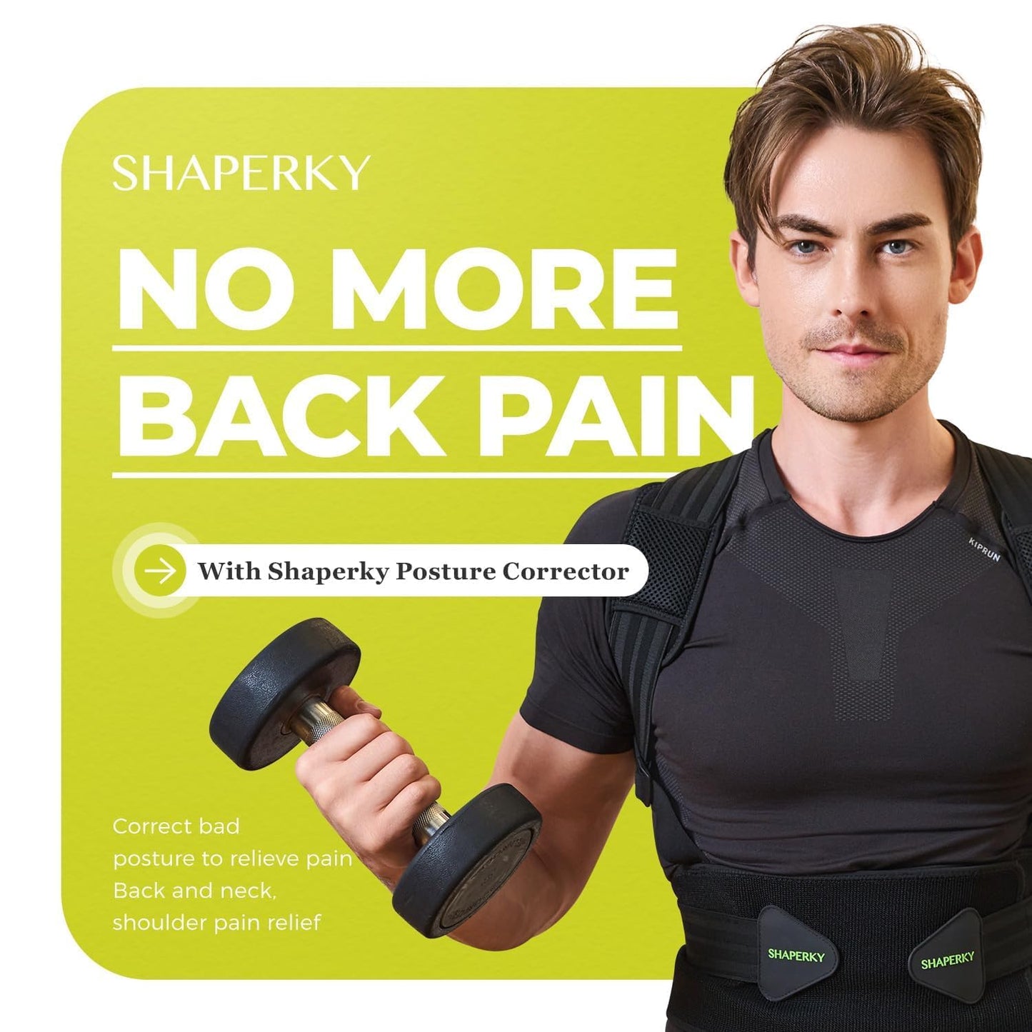 SHAPERKY Posture Corrector for Women and Men - Adjustable Upper Back Brace - Breathable Back Support straightener - Providing Pain Relief from Lumbar&Shoulder (L-XL)