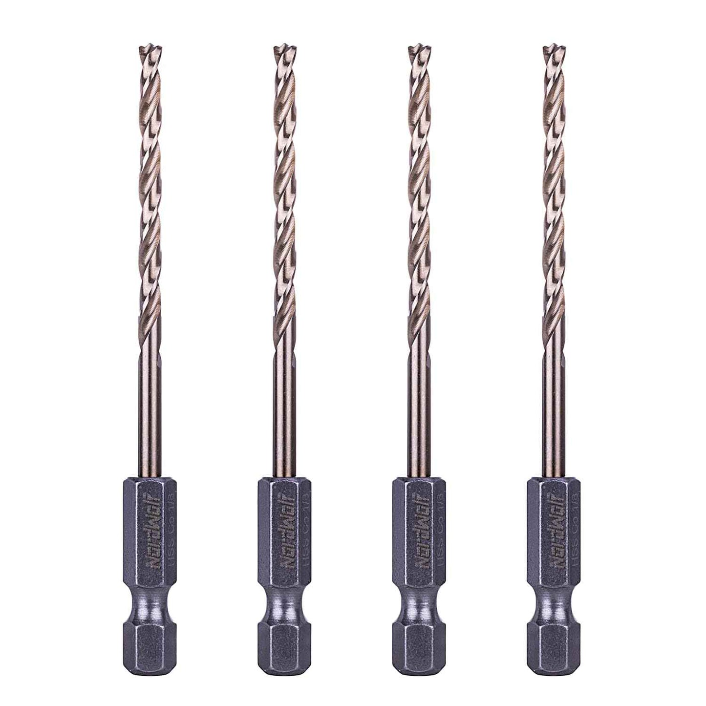 21-Piece Cobalt Drill Bit Set for Stainless Steel & Hard Metals - Jobber Length, 1/4" Hex Shank, SAE Sizes in Storage Case