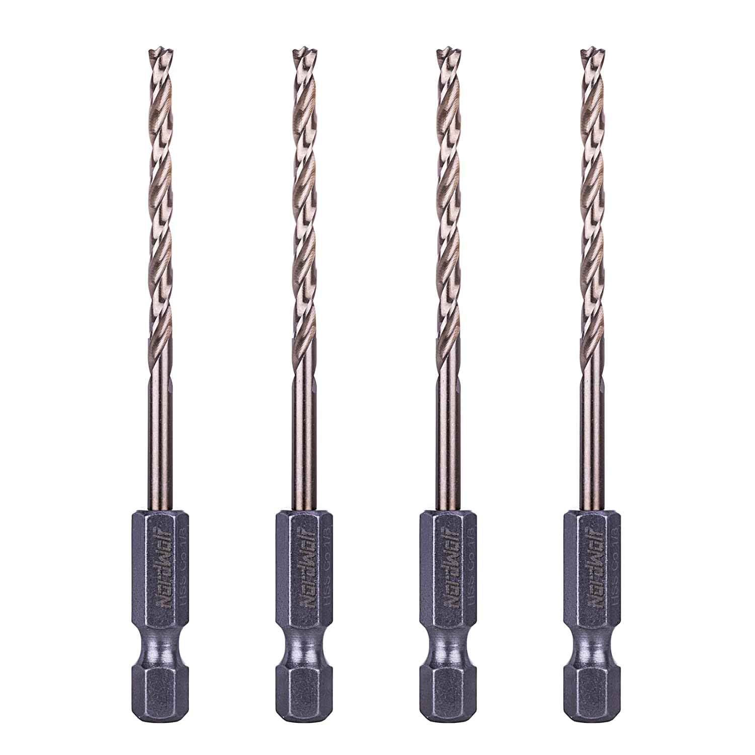 21-Piece Cobalt Drill Bit Set for Stainless Steel & Hard Metals - Jobber Length, 1/4" Hex Shank, SAE Sizes in Storage Case