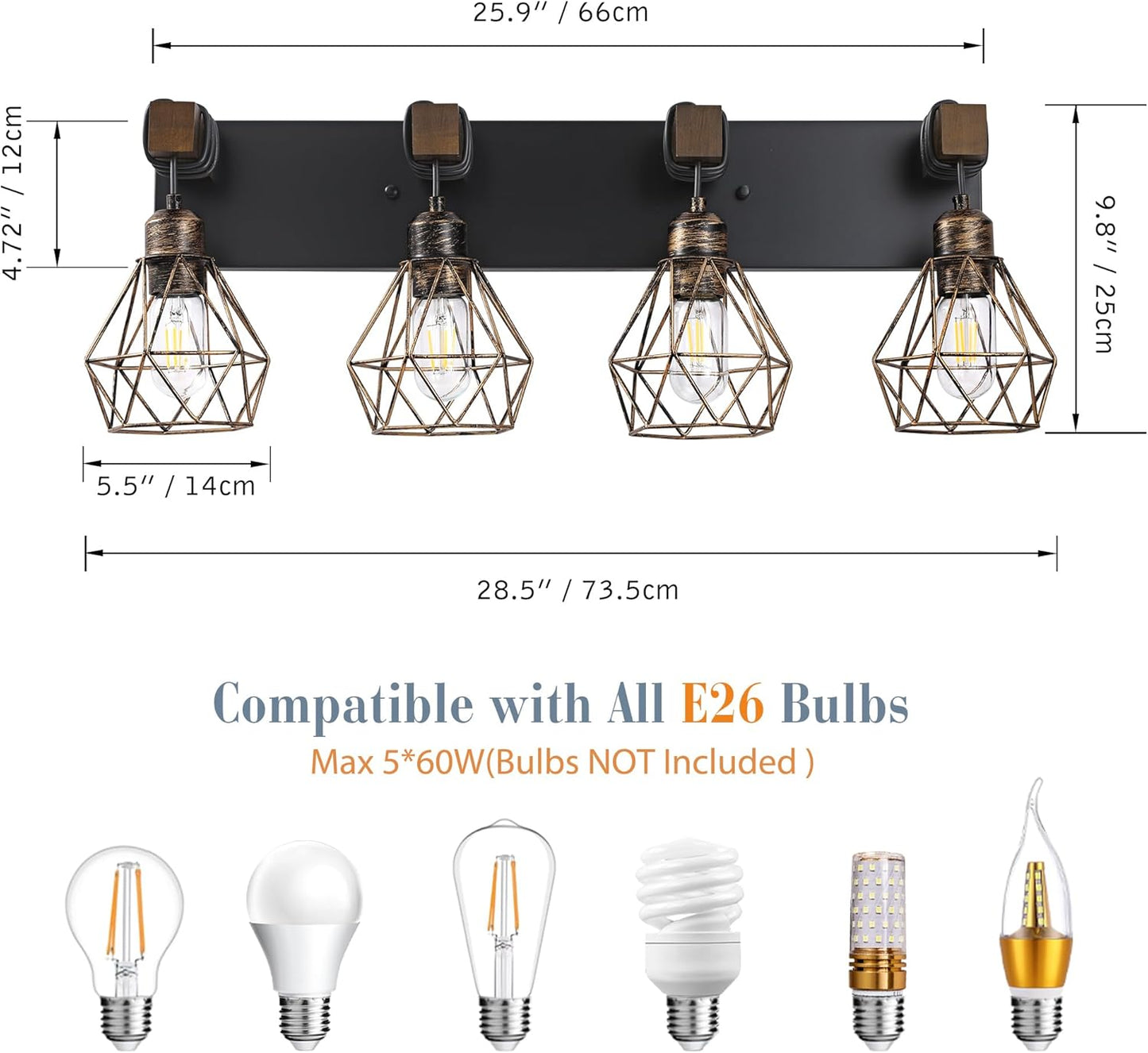 Farmhouse 3-Light Bathroom Vanity Light Fixture - Rustic White Wood Sconces for Mirror