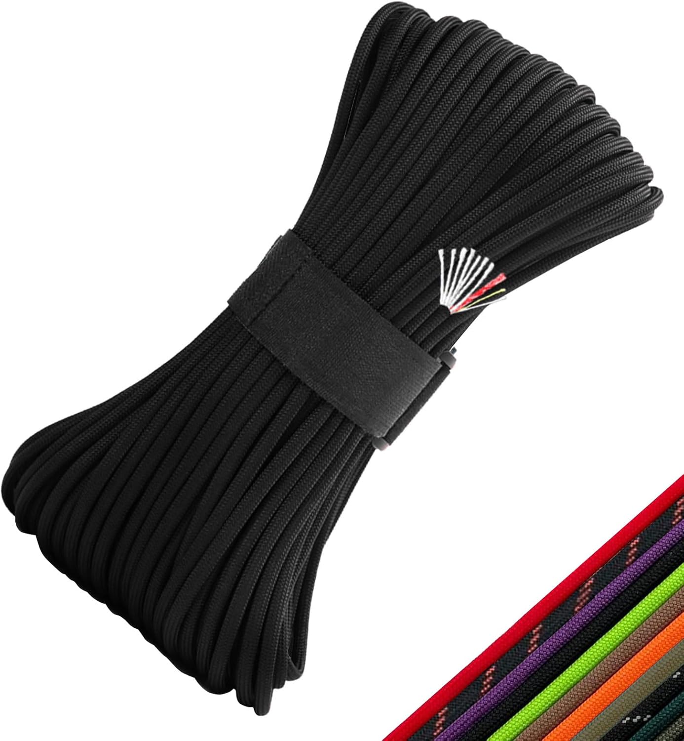 Skiennix Paracord 550 | Military-Grade Survivor Cord with Fishing Line & Fire Starter - 10 Strands