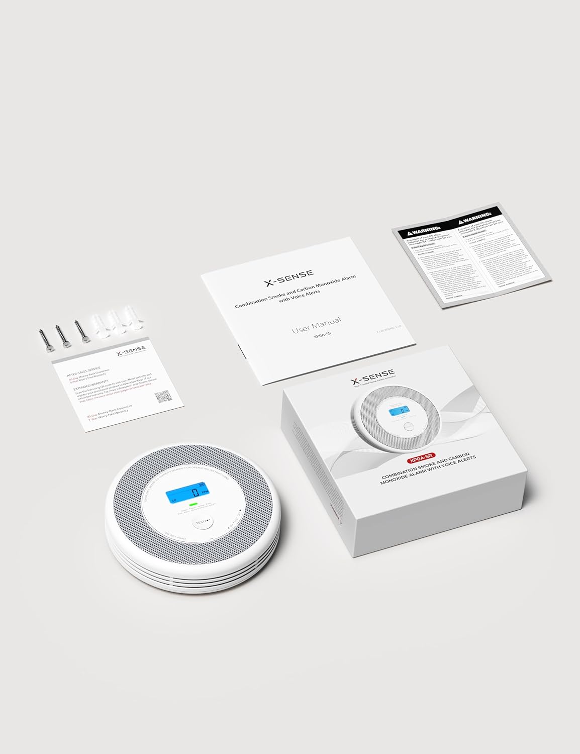 X-Sense XP0A-SR Smoke and Carbon Monoxide Detector Combo with Voice Alerts - 1-Pack