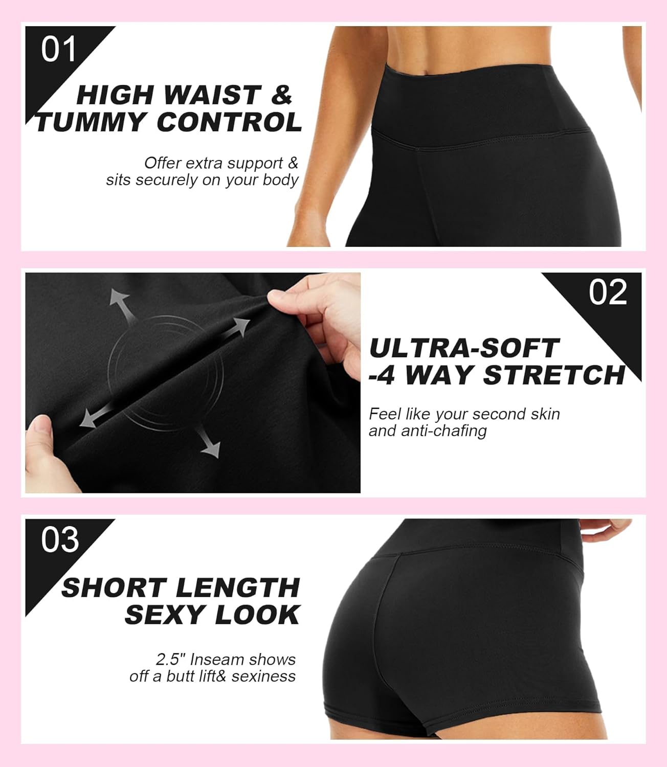 TNNZEET Biker Shorts for Women - High Waisted Tummy Control | 8"/5"/3" Spandex Yoga & Gym Shorts
