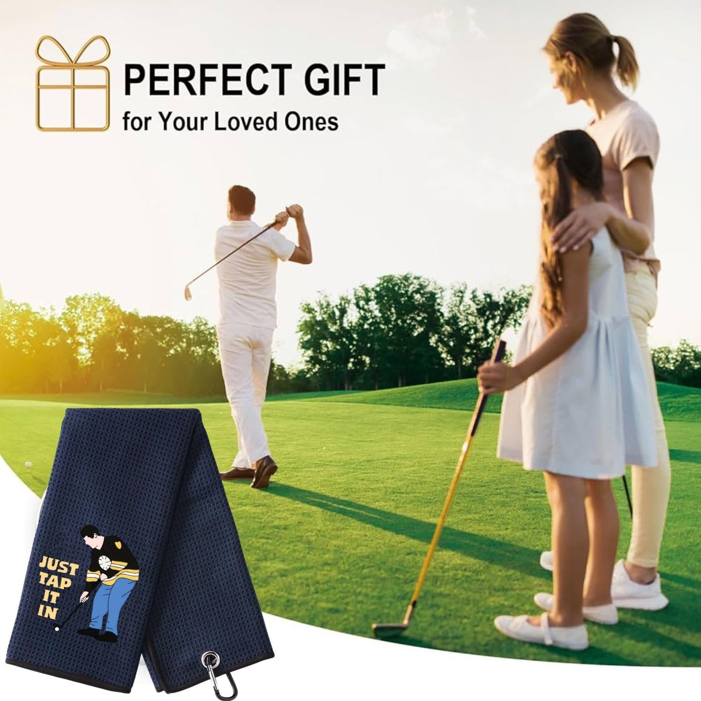 Amitrely Funny Golf Towel, Marsters Tournament, Funny Golf Towel for Golf Bags with Clip, Golf Gift for Men Husband Boyfriend Dad, Birthday, Cristmas Gifts for Fan (Just tap it in)