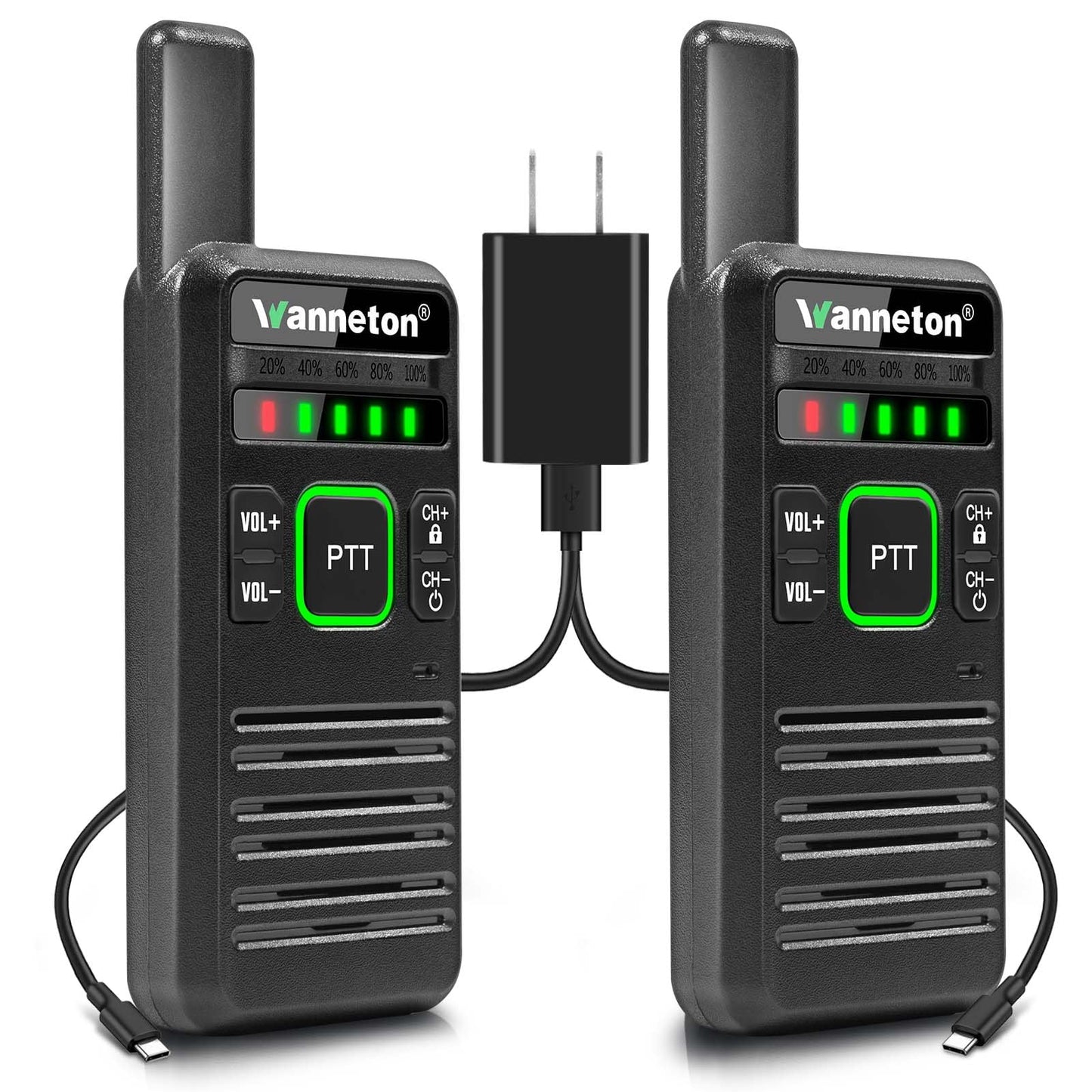 Wanneton RT22pro walkie talkies Wireless Frequency Copy Rechargeable Walkie Talkies for Adults,walkie talkies 4 Pack Long Range with VOX, Scrambling, decoding, Battery Display, scanning.