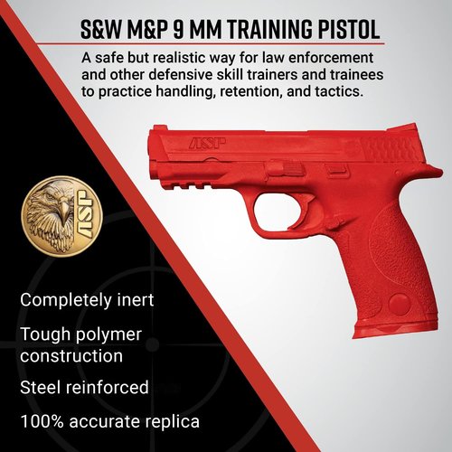 ASP Red Guns for Training and Practice with Martial Arts, Defense, Props, Tactical, Law Enforcement, Military (S&W M&P/9mm/.40)