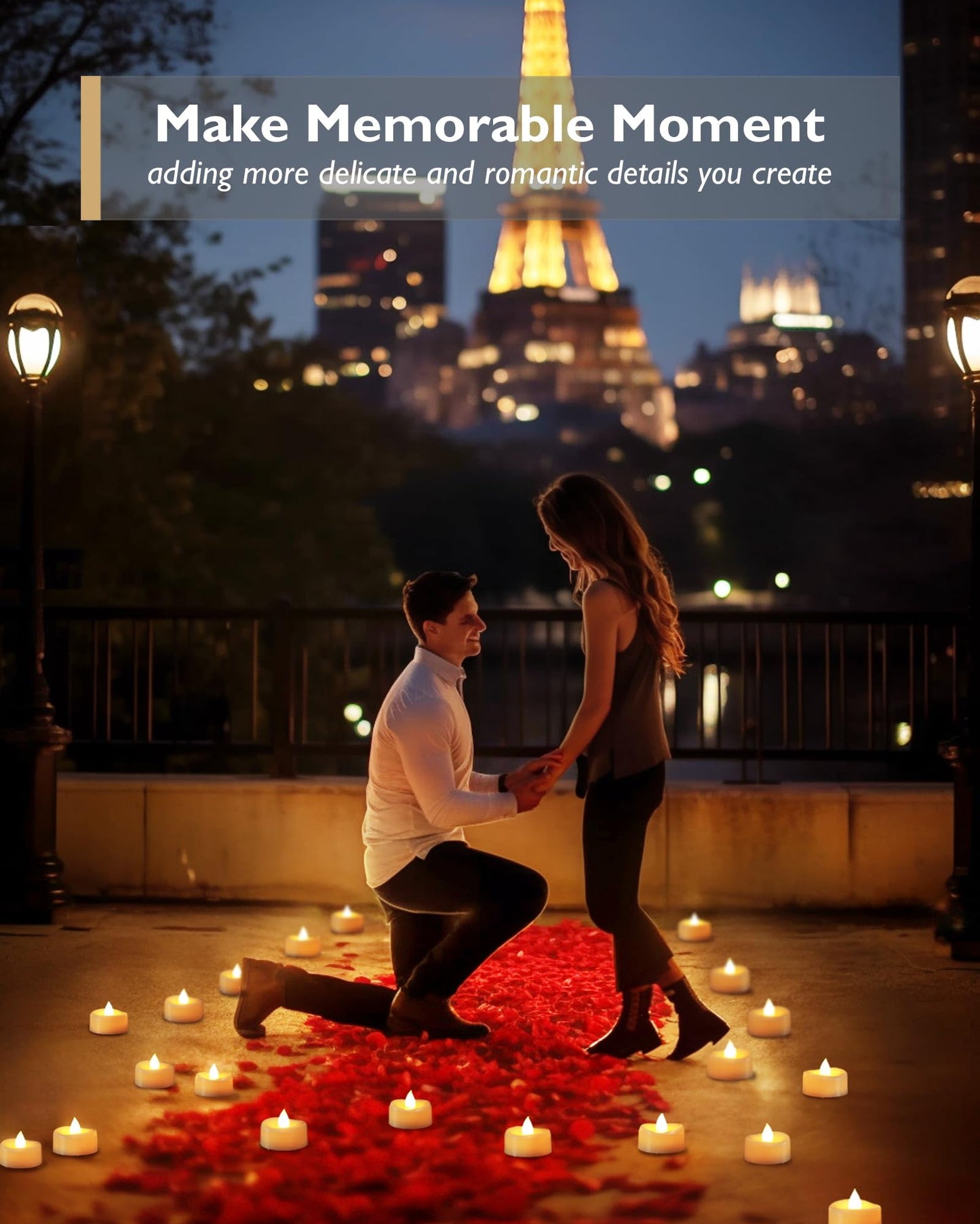 merrynights Flameless Candles, 24 Pack LED Tea Lights Candles Battery Operated, Last 200+ Hrs Flickering Tea Lights, Flameless Tealight Candles for Halloween Diwali Fall Christmas Wedding