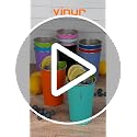 Vinur 16 oz Stainless Steel Pint Cups, 4 Pack - Silver, Stackable