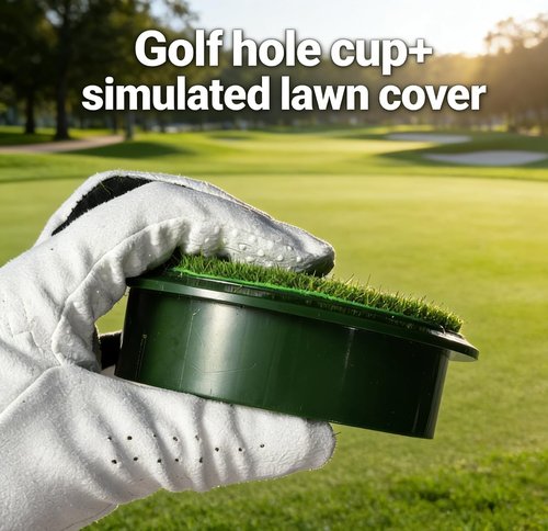 Golf Cup with Drainage Hole and Simulated Lawn Cup Cover, rain and Debris Proof Golf Hole Protector, Used for Multi-Purpose Indoor Greening in Backyard (1, Blue)