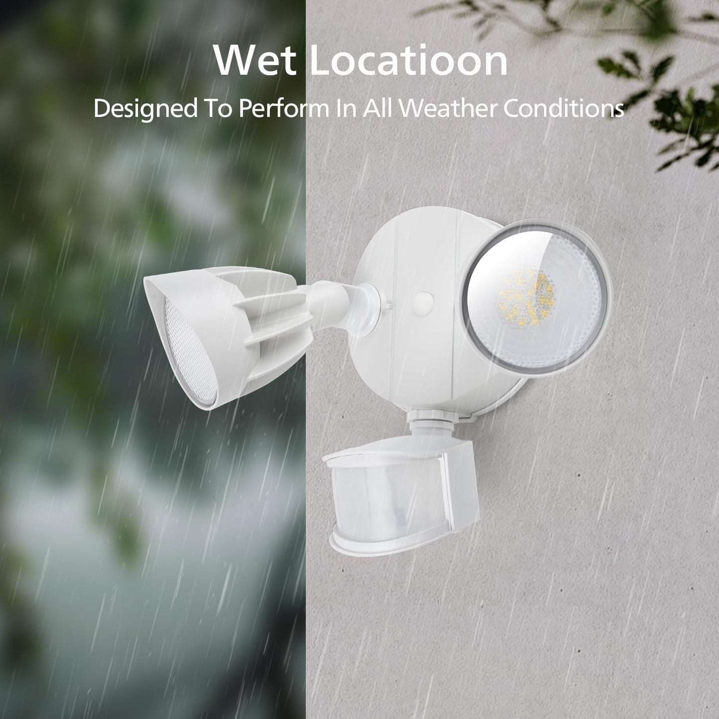 Philips 44W LED Outdoor Security Light with PIR Motion Sensor - 4200 lm, 5000K, Waterproof, Dusk to Dawn, Dual Heads