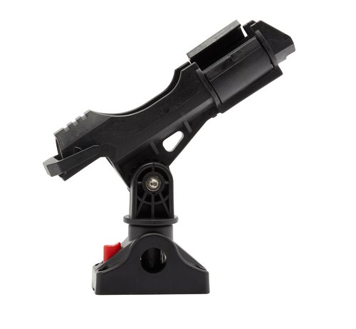 Extreme Max 3006.8615 Fishing Rod Holder with Adjustable Post and Locking Fixed-Mount, Black