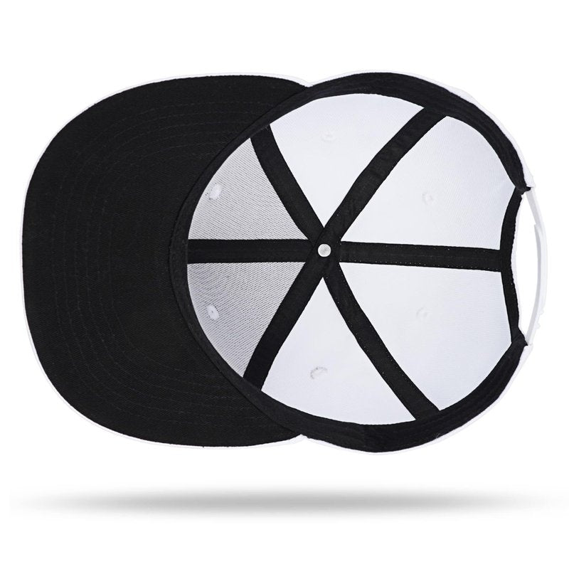 American Flag Snapback Hats - Flat Bill Brim Hat for Men Women - Breathable & Adjustable Fit for Casual Wear-White
