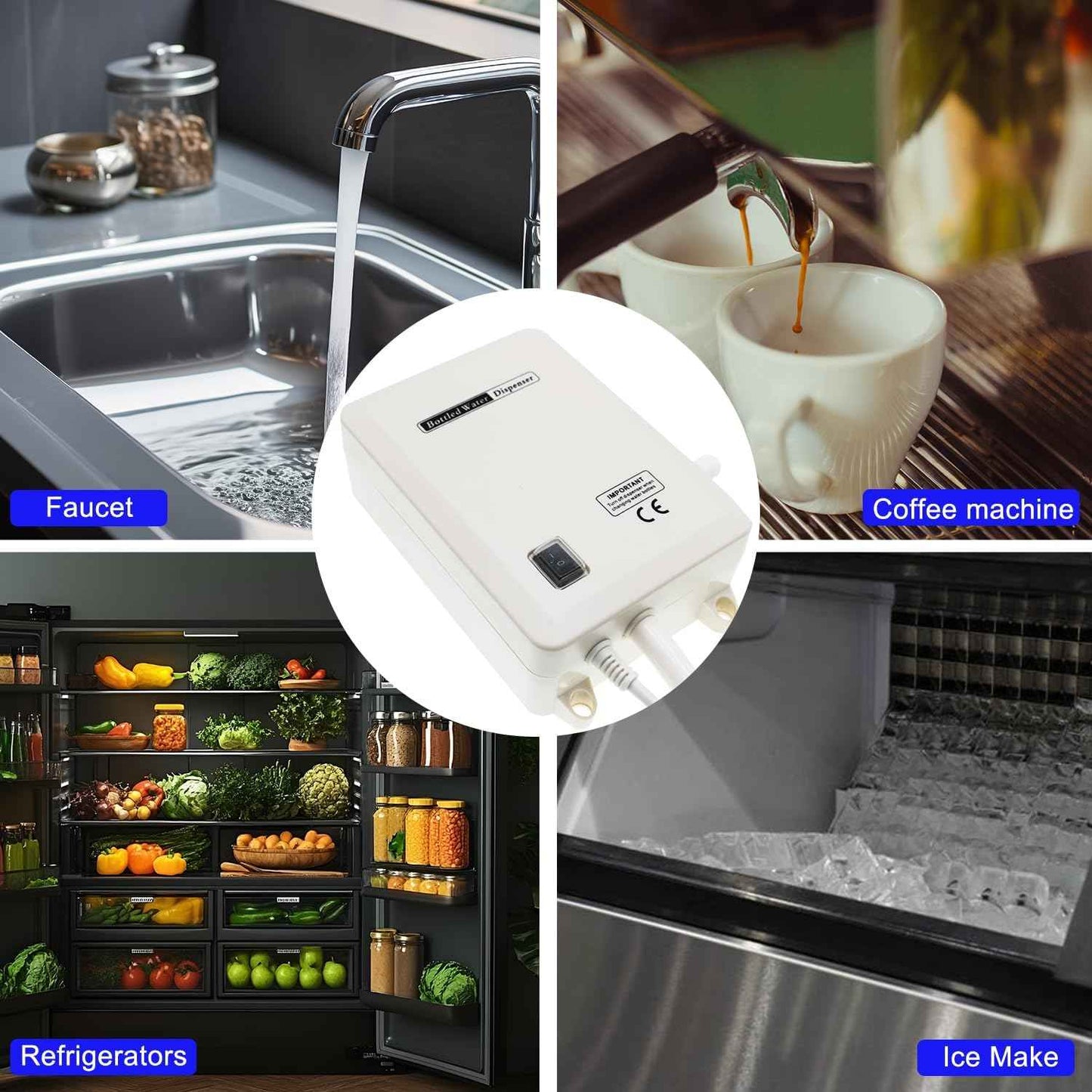 Electric Water Dispenser Pump for 5 Gallon Bottles - Quiet 110V Water Pump for Kitchen & Refrigerator